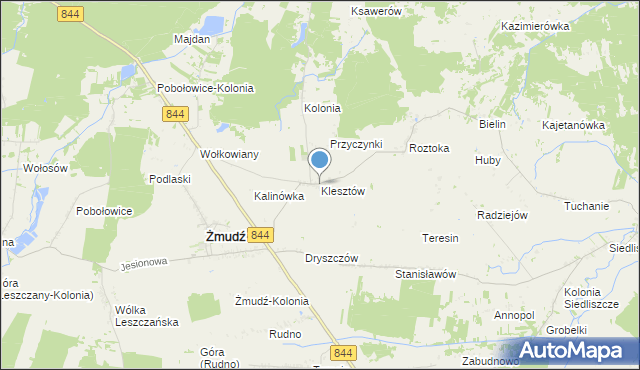 mapa Klesztów, Klesztów na mapie Targeo