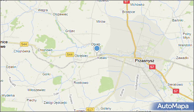 mapa Klewki, Klewki gmina Przasnysz na mapie Targeo