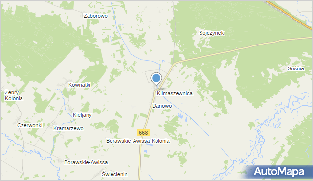 mapa Klimaszewnica, Klimaszewnica na mapie Targeo