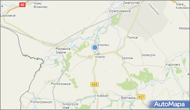 mapa Klisino, Klisino na mapie Targeo