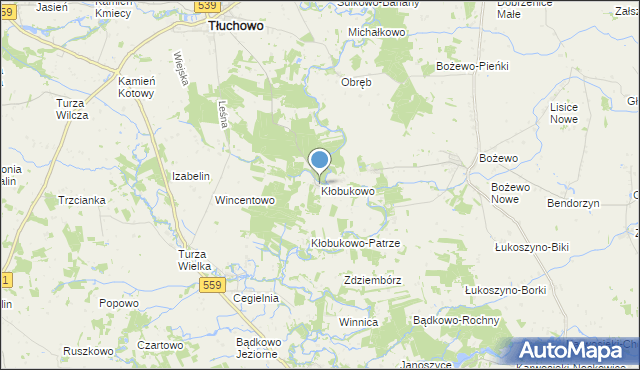 mapa Kłobukowo, Kłobukowo na mapie Targeo