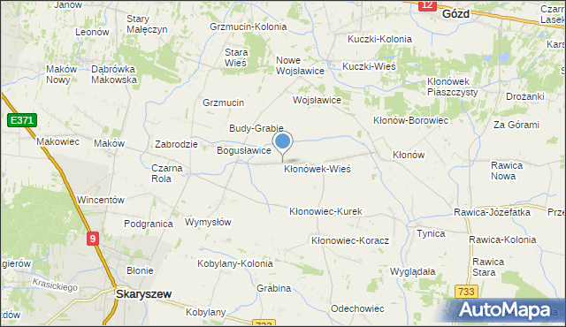 mapa Kłonówek-Wieś, Kłonówek-Wieś na mapie Targeo