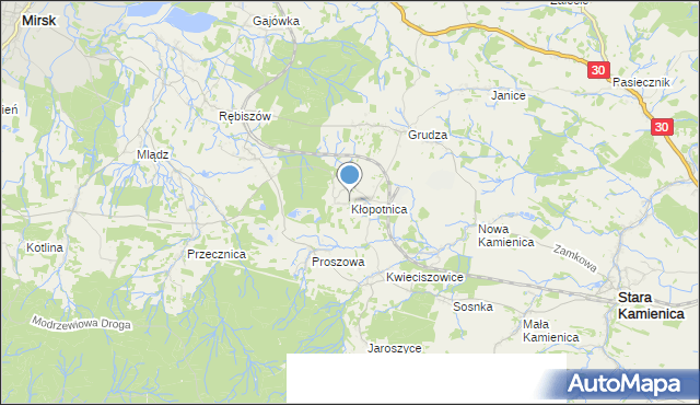 mapa Kłopotnica, Kłopotnica na mapie Targeo