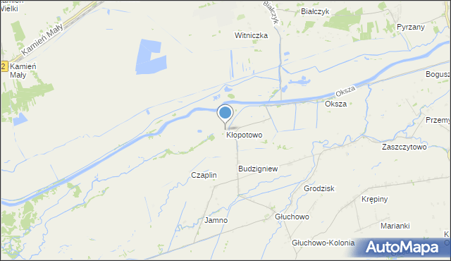 mapa Kłopotowo, Kłopotowo gmina Witnica na mapie Targeo