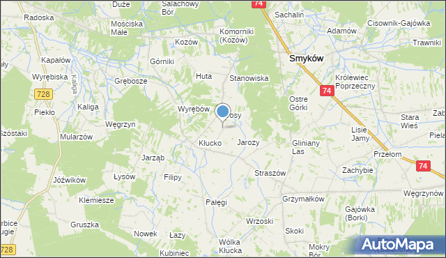 mapa Kłucko-Kolonia, Kłucko-Kolonia na mapie Targeo