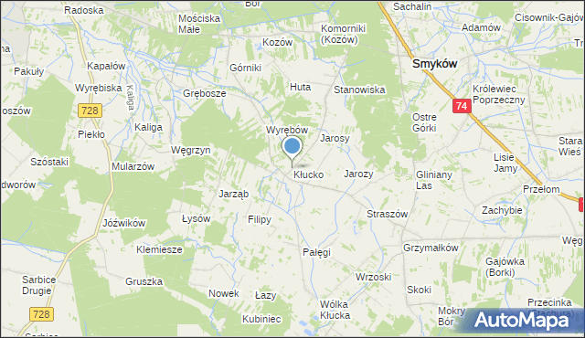 mapa Kłucko, Kłucko na mapie Targeo