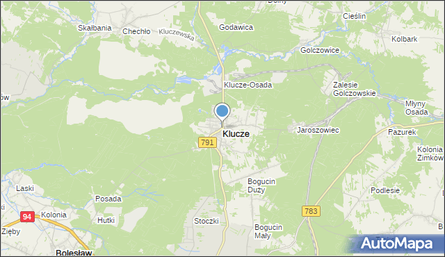 mapa Klucze, Klucze powiat olkuski na mapie Targeo