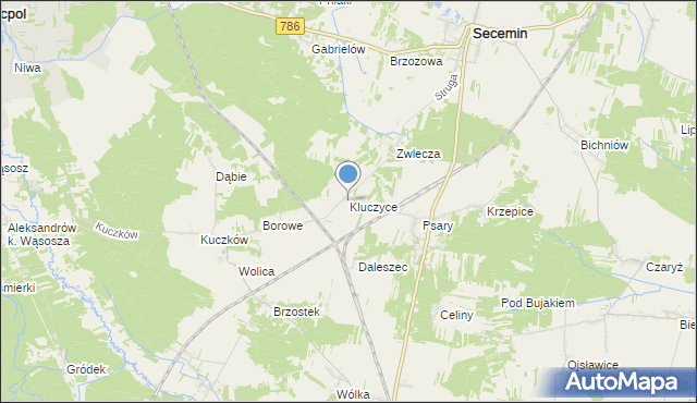 mapa Kluczyce, Kluczyce na mapie Targeo