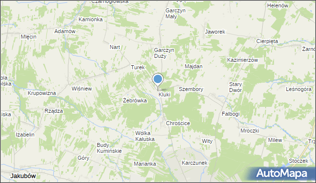 mapa Kluki, Kluki gmina Kałuszyn na mapie Targeo