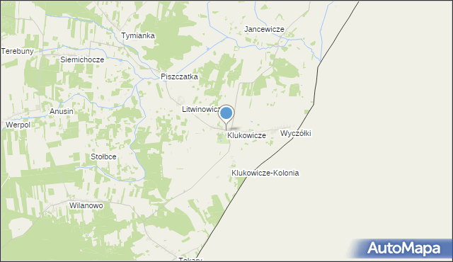 mapa Klukowicze, Klukowicze na mapie Targeo