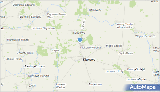 mapa Klukowo-Kolonia, Klukowo-Kolonia na mapie Targeo