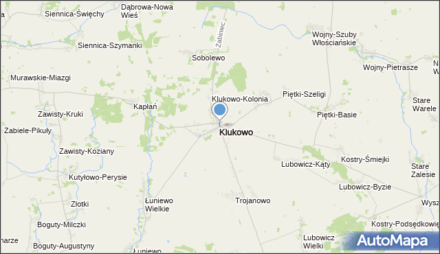mapa Klukowo, Klukowo powiat wysokomazowiecki na mapie Targeo