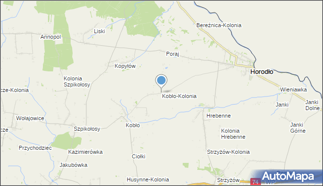 mapa Kobło-Kolonia, Kobło-Kolonia na mapie Targeo