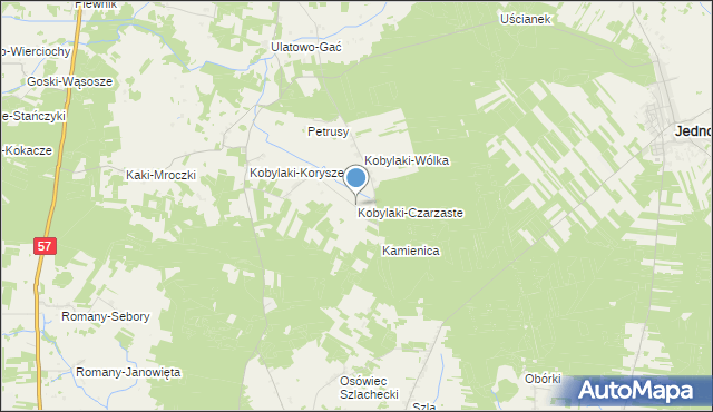 mapa Kobylaki-Czarzaste, Kobylaki-Czarzaste na mapie Targeo