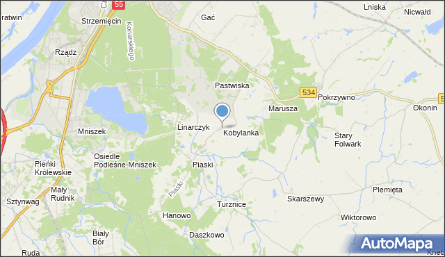 mapa Kobylanka, Kobylanka gmina Grudziądz na mapie Targeo