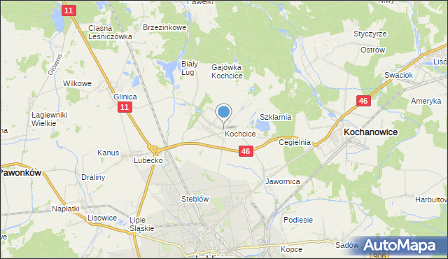 mapa Kochcice, Kochcice na mapie Targeo