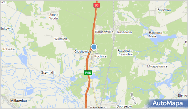 mapa Kochlice, Kochlice na mapie Targeo