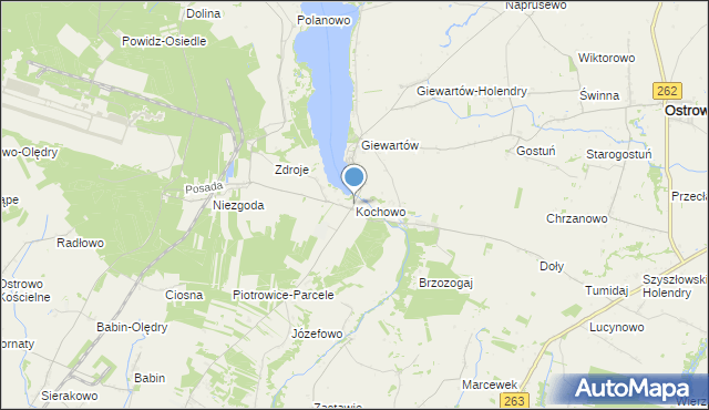 mapa Kochowo, Kochowo na mapie Targeo