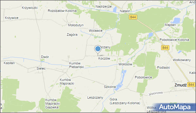 mapa Koczów, Koczów na mapie Targeo