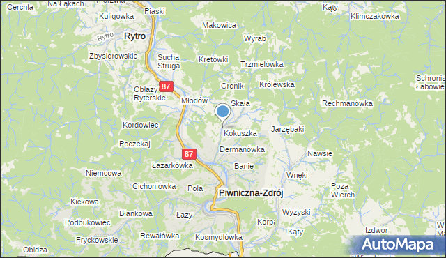 mapa Kokuszka, Kokuszka na mapie Targeo