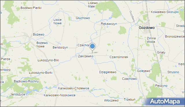 mapa Kolczyn, Kolczyn gmina Gozdowo na mapie Targeo