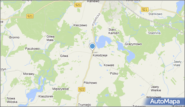 mapa Kołodzieje, Kołodzieje gmina Prabuty na mapie Targeo