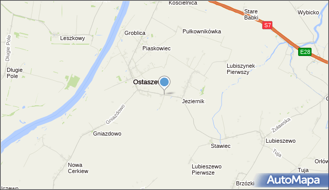mapa Komarówka, Komarówka gmina Ostaszewo na mapie Targeo