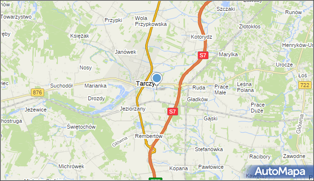 mapa Komorniki, Komorniki gmina Tarczyn na mapie Targeo