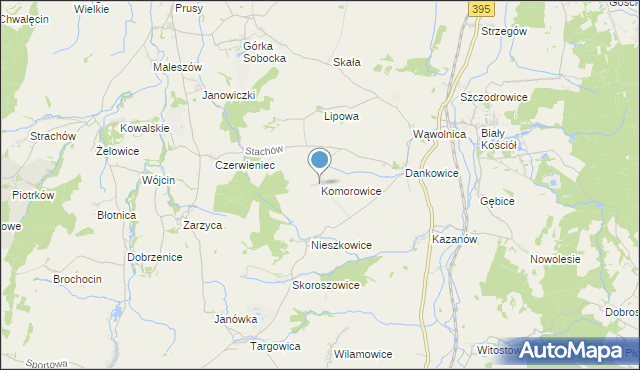 mapa Komorowice, Komorowice gmina Kondratowice na mapie Targeo