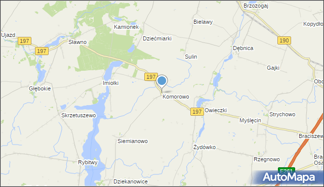 mapa Komorowo, Komorowo gmina Kłecko na mapie Targeo