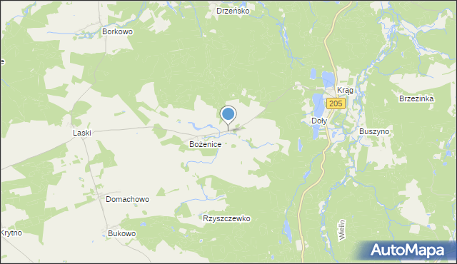 mapa Komorowo, Komorowo gmina Polanów na mapie Targeo