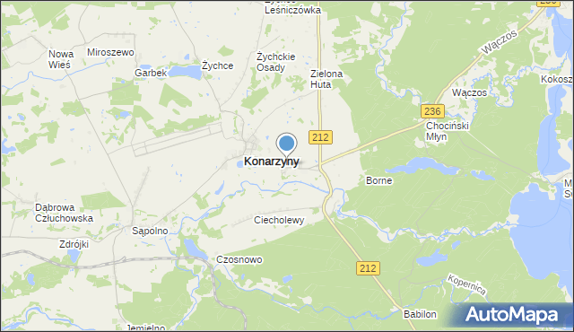 mapa Konarzynki, Konarzynki na mapie Targeo