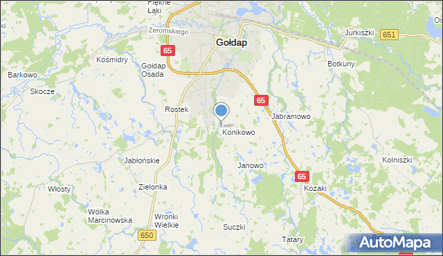 mapa Konikowo, Konikowo gmina Gołdap na mapie Targeo