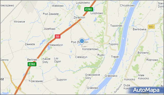 mapa Konstantowo, Konstantowo gmina Pruszcz na mapie Targeo