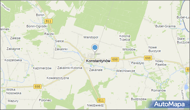 mapa Konstantynów-Kolonia, Konstantynów-Kolonia na mapie Targeo