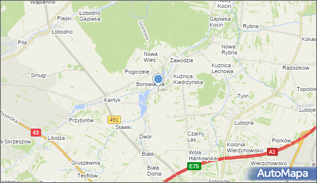 mapa Kopiec, Kopiec gmina Kłobuck na mapie Targeo