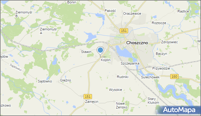 mapa Koplin, Koplin na mapie Targeo