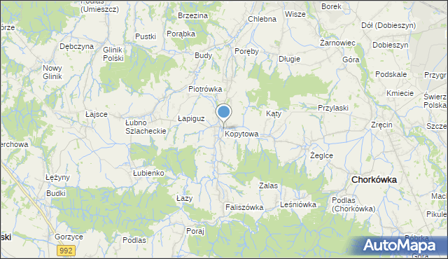 mapa Kopytowa, Kopytowa na mapie Targeo
