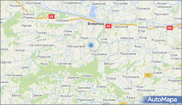 mapa Kopytówka, Kopytówka na mapie Targeo