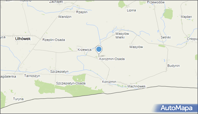 mapa Korczmin-Osada, Korczmin-Osada na mapie Targeo