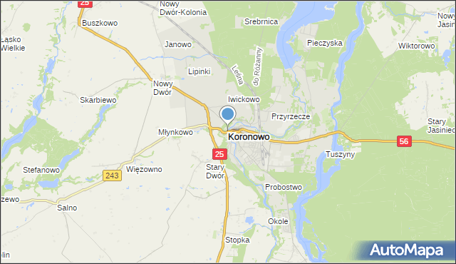 mapa Koronowo, Koronowo powiat bydgoski na mapie Targeo
