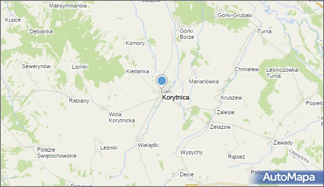 mapa Korytnica, Korytnica powiat węgrowski na mapie Targeo