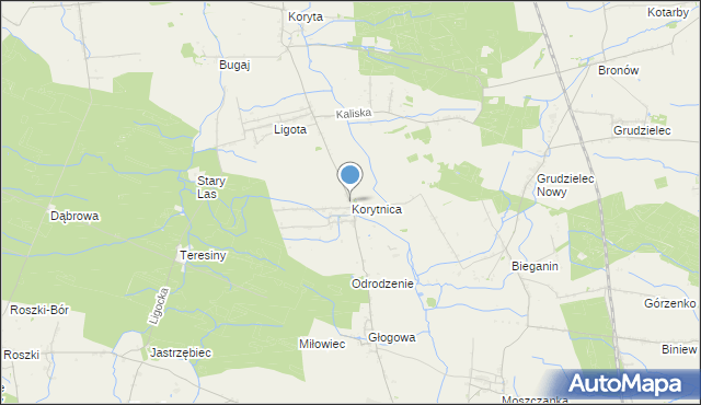 mapa Korytnica, Korytnica gmina Raszków na mapie Targeo