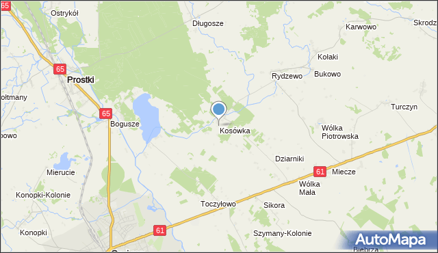 mapa Kosówka, Kosówka gmina Rajgród na mapie Targeo
