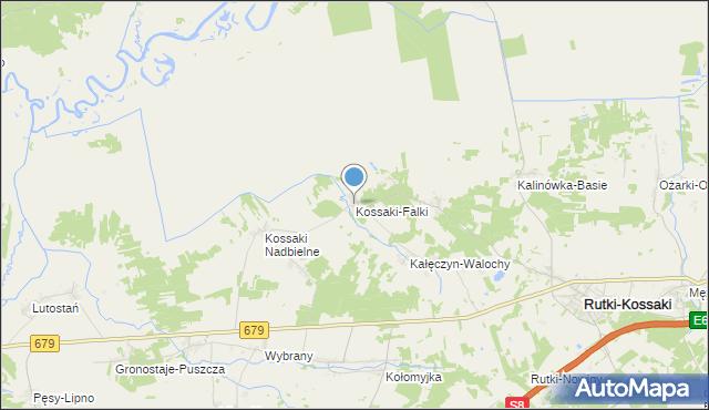 mapa Kossaki-Falki, Kossaki-Falki na mapie Targeo