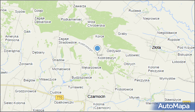 mapa Kostrzeszyn, Kostrzeszyn na mapie Targeo