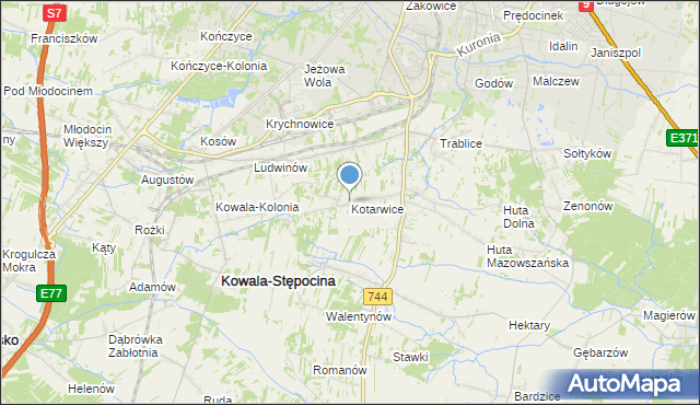 mapa Kotarwice, Kotarwice na mapie Targeo