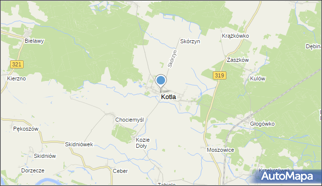 mapa Kotla, Kotla na mapie Targeo