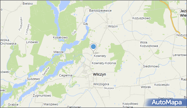mapa Kownaty, Kownaty gmina Wilczyn na mapie Targeo