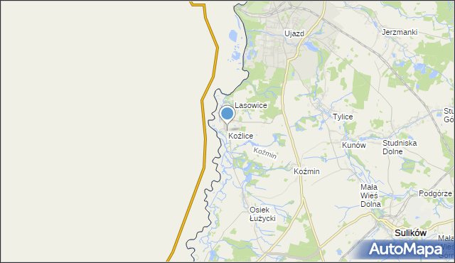 mapa Koźlice, Koźlice gmina Zgorzelec na mapie Targeo